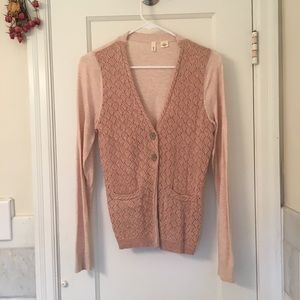 Anthro pale pink cardi NWOT